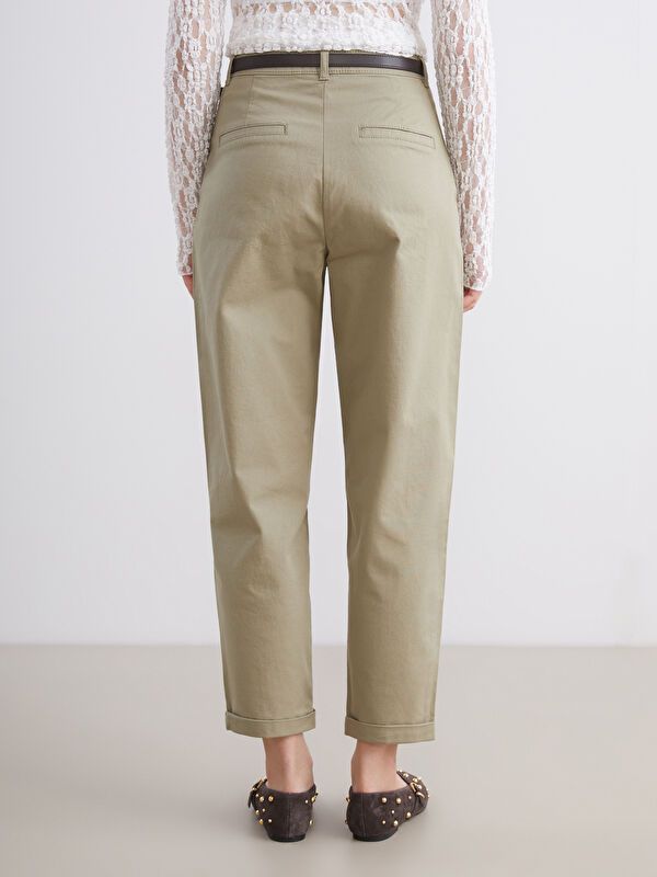 Moudda LC Waikiki - Pantalon tissé moyen Femme Kaki clair - Tunisie 4