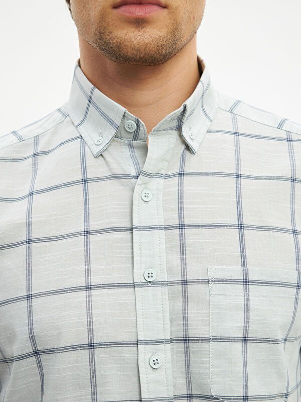 Moudda LC Waikiki - Chemise à carreaux manches courtes en tissu tissé pour Homme - Tunisie 3