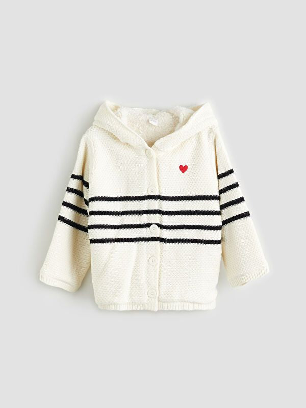 Moudda LC Waikiki - Cardigan en tricot Fille Rayures noires - Tunisie 1