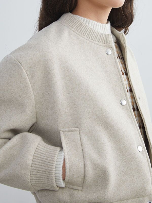 Moudda LC Waikiki - Manteau effet laine Femme Beige clair - Tunisie 3