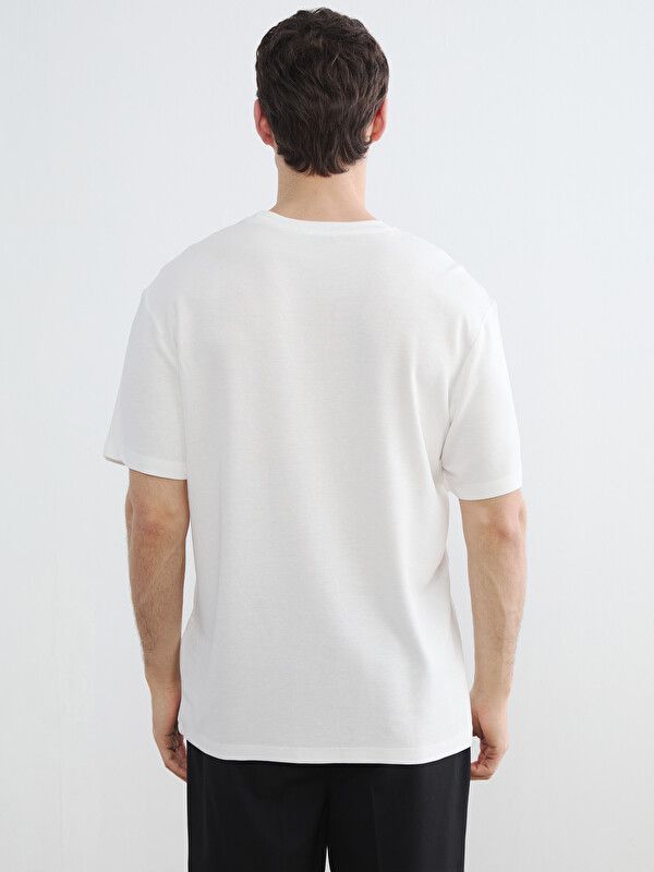 Moudda LC Waikiki - T-shirt manches courtes en jersey pour Homme couleur Écru - Tunisie 4