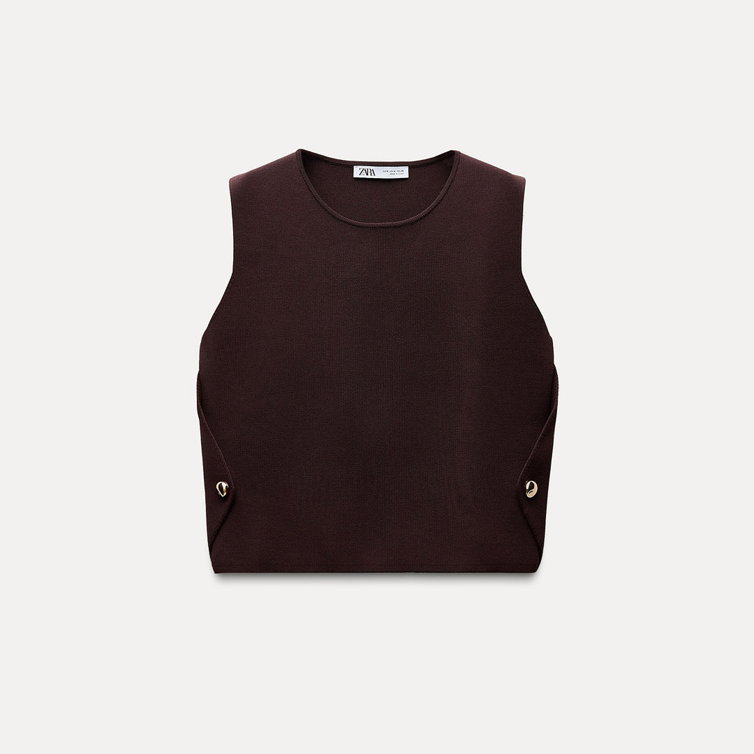Moudda ZARA - Gilet boutons latéraux dorés – ensemble - Tunisie 1