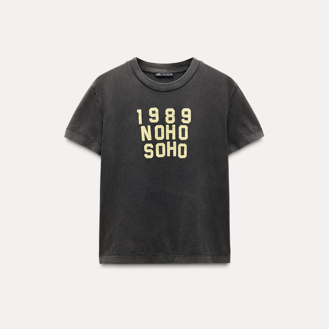 Moudda ZARA - T-shirt lavé imprimé texte - Tunisie 1
