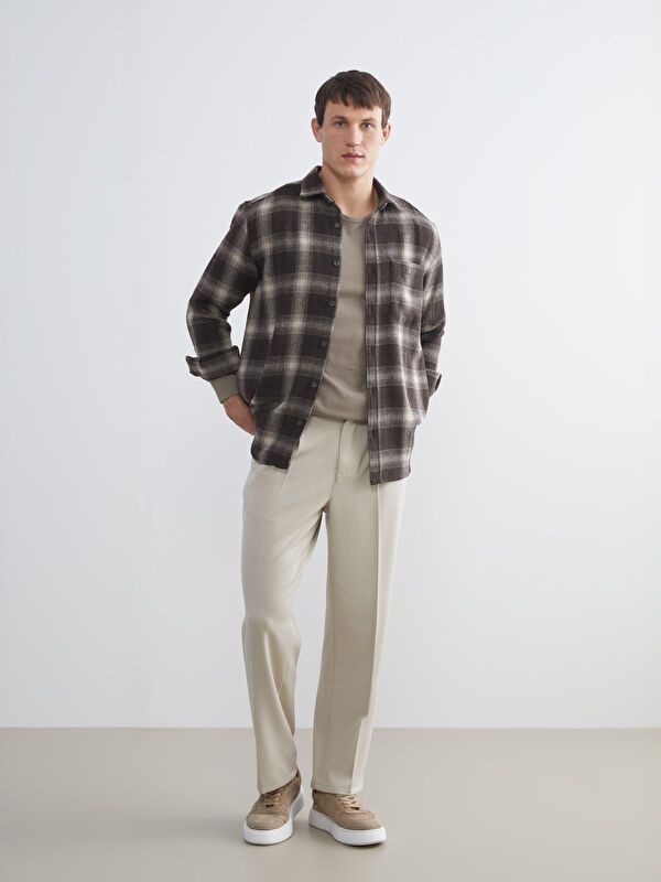 Moudda LC Waikiki - Chemise tissée manches longues Homme A carreaux bruns - Tunisie 2