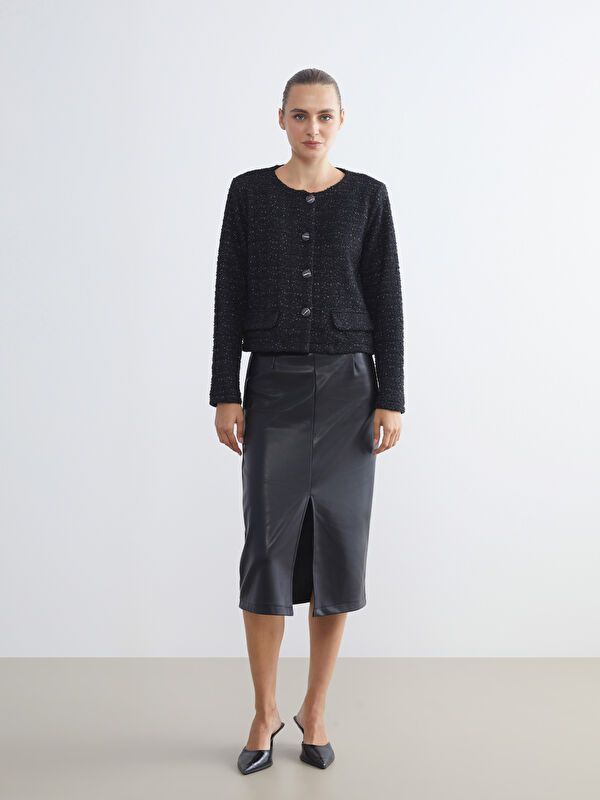 Moudda LC Waikiki - Veste tissée Femme À carreaux noirs - Tunisie 2