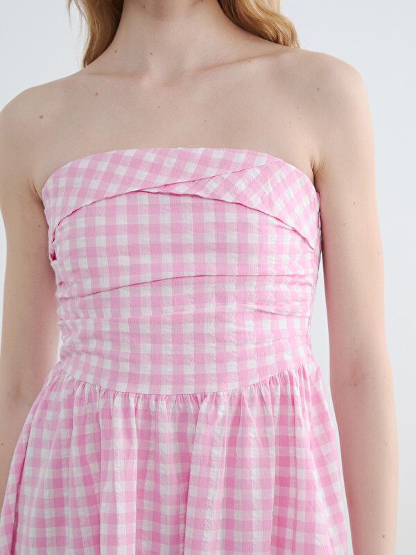 Moudda LC Waikiki - Robe manches courtes en tissu pour Femme couleur Rose - Tunisie 3
