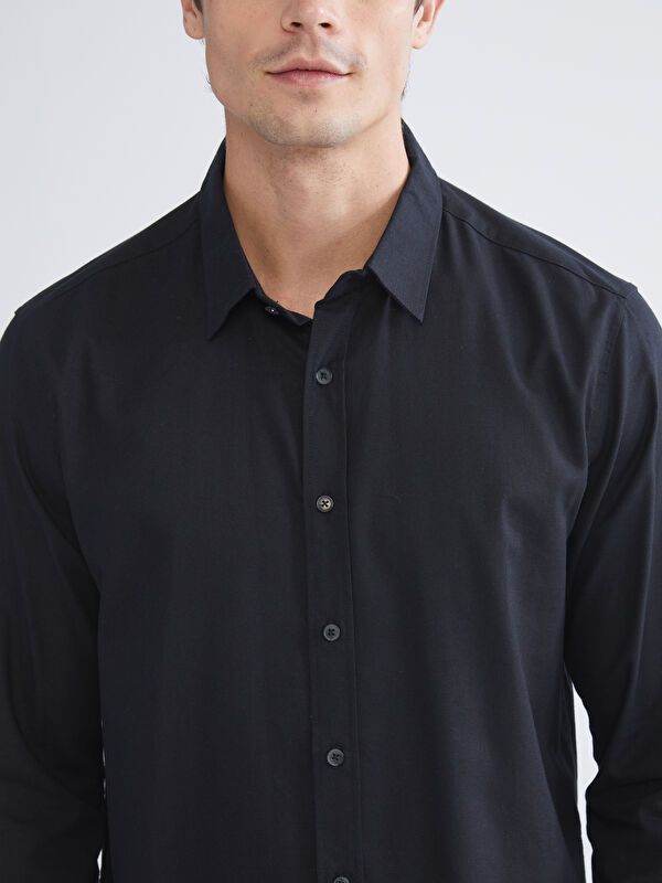 Moudda LC Waikiki - Chemise tissée manches longues Homme Noir - Tunisie 3