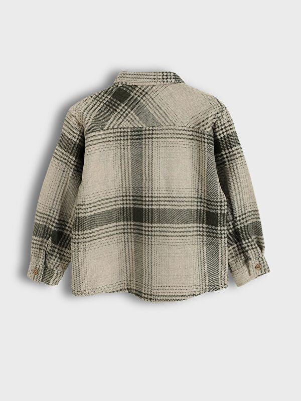 Moudda LC Waikiki - Chemise tissée manches longues Garçon Carreaux kaki - Tunisie 2