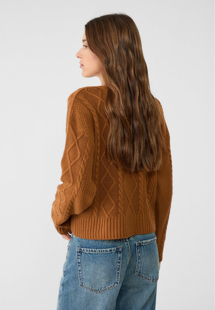 Moudda STRADIVARIUS - Cardigan en Maille à Tresses avec Nœuds - Tunisie 5