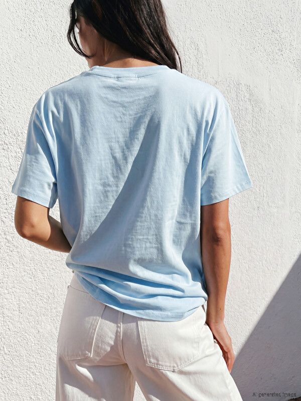 Moudda LC Waikiki - Body imprimé manches courtes en jersey pour Femme couleur Bleu clair - Tunisie 2