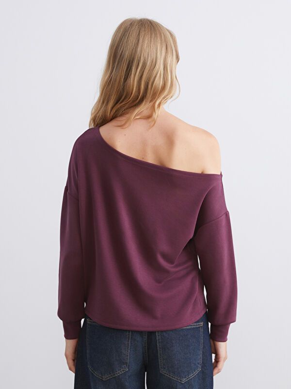 Moudda LC Waikiki - Sweatshirt en jersey Femme Prune - Tunisie 4