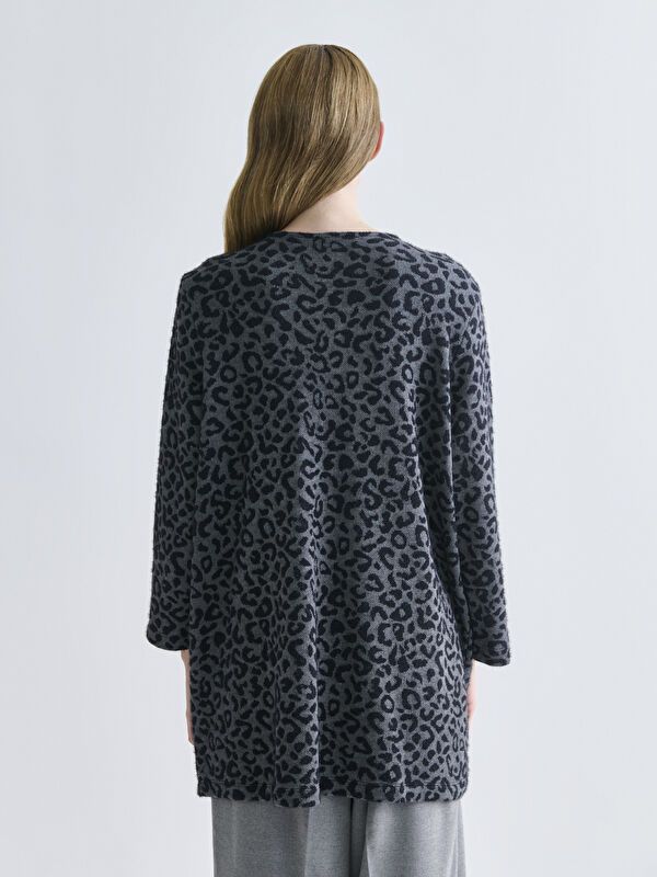 Moudda LC Waikiki - Cardigan jersey Femme Jacquard noir - Tunisie 4