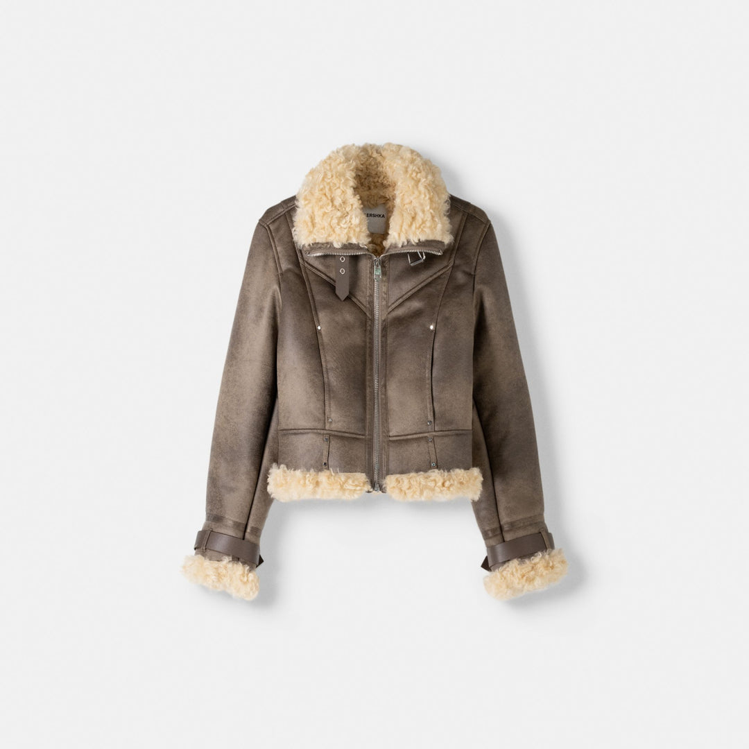 Moudda BERSHKA - Veste double face fausse fourrure bouclée - Tunisie 1