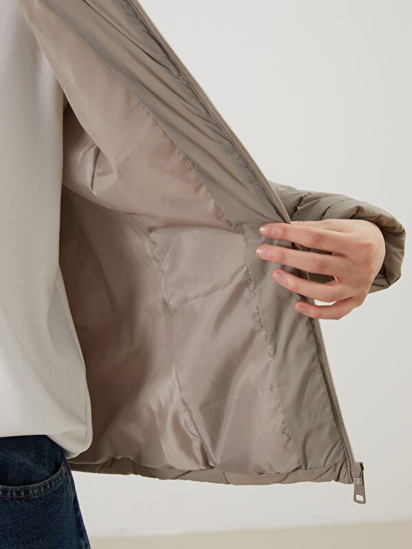 Moudda LC Waikiki - Manteau matelassé léger Femme Brun clair - Tunisie 3