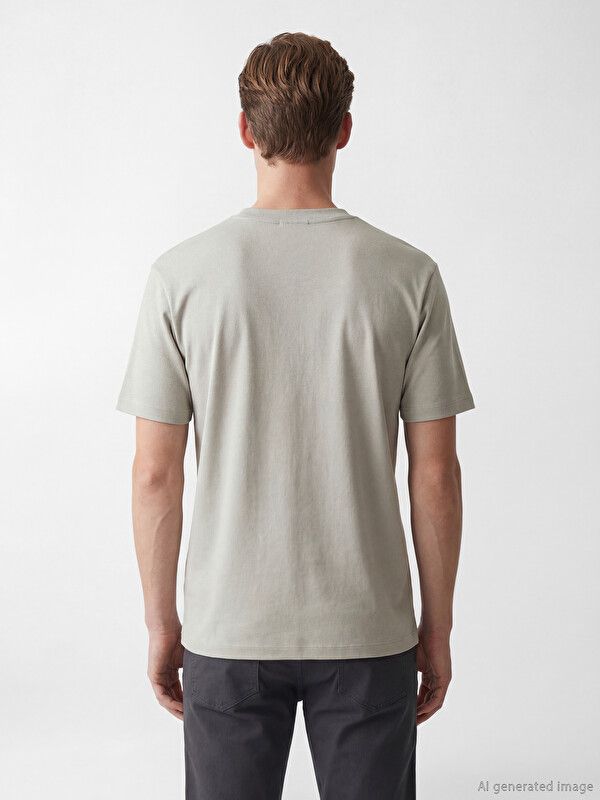 Moudda LC Waikiki - T-shirt manches courtes en jersey pour Homme couleur Gris - Tunisie 4