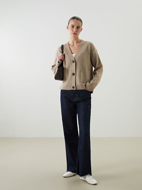 Moudda LC Waikiki - Cardigan tricot épais Femme Brun clair - Tunisie 2