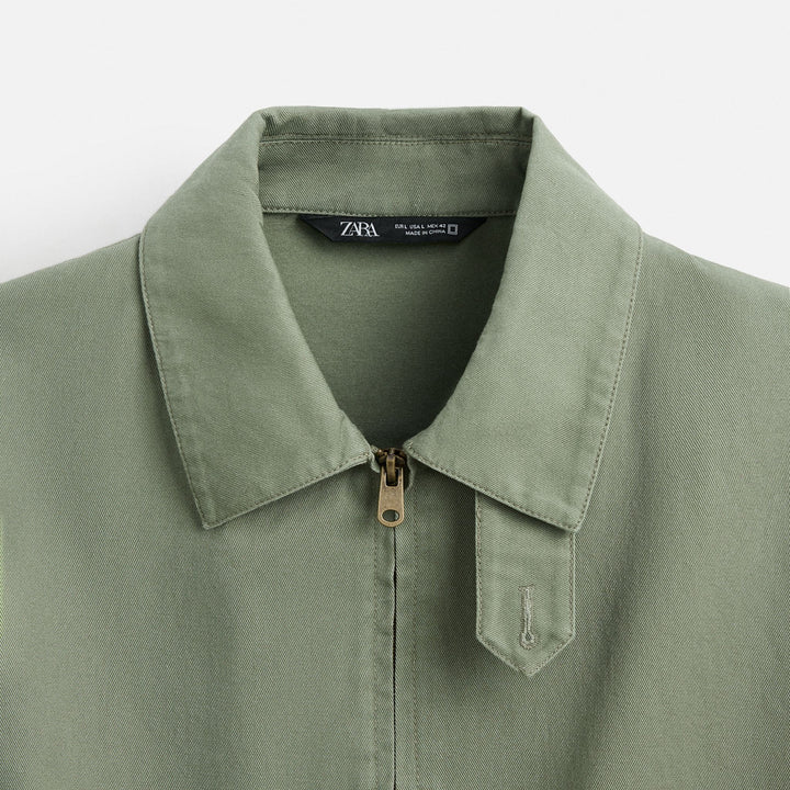 Moudda ZARA - Veste Bomber - Coton (Chambray & Vert) - Tunisie 3