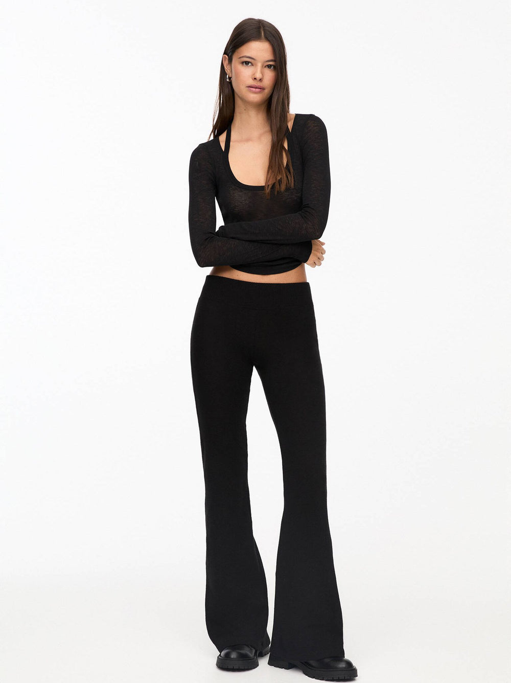 Moudda PULL & BEAR - Pantalon Flare - Ceinture Côtes Soft Touch - Tunisie 2