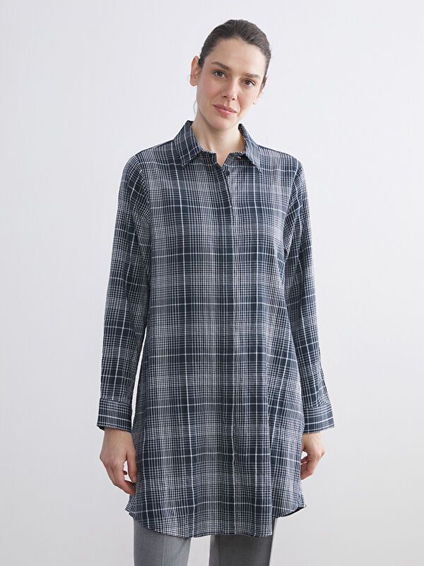 Moudda LC Waikiki - Tunique à manches longues Femme À carreaux noirs - Tunisie 1