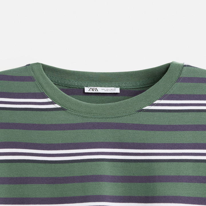 Moudda ZARA - T-Shirt - Rayure Tissée & Simple Varsity - Tunisie 3