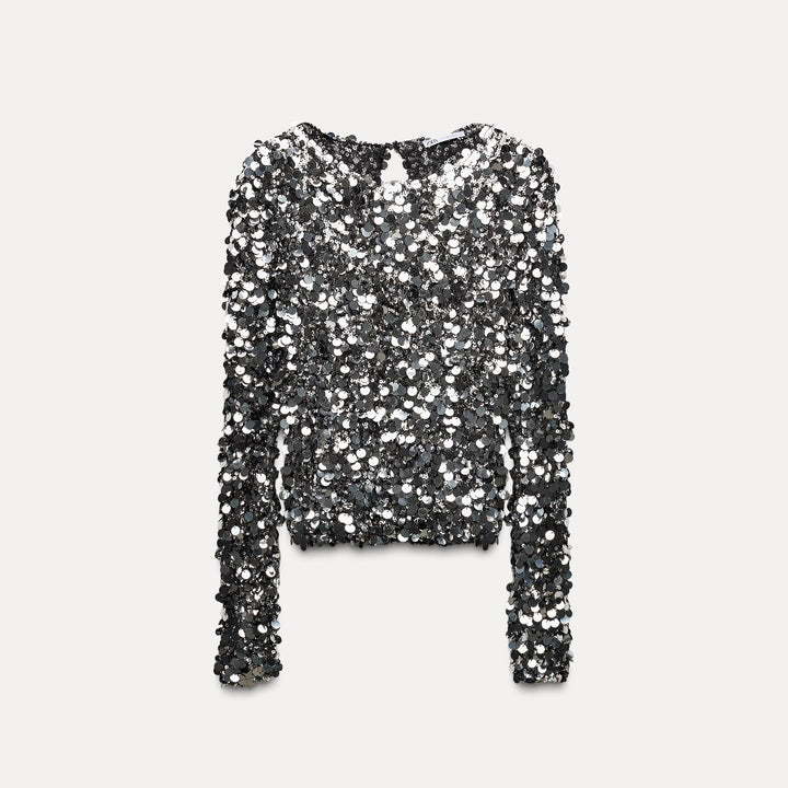 Moudda ZARA - Top Manches Longues à Séquins - Tunisie 1