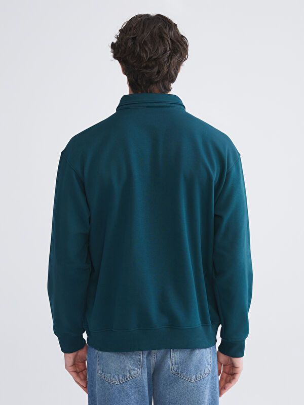 Moudda LC Waikiki - Sweatshirt en jersey couleur Bleu pétrol foncé pour hommes - Tunisie 4