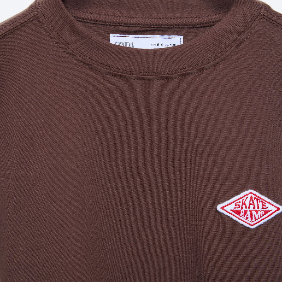 Moudda ZARA - T-shirt manches longues, patch rouge poitrine - Tunisie 3