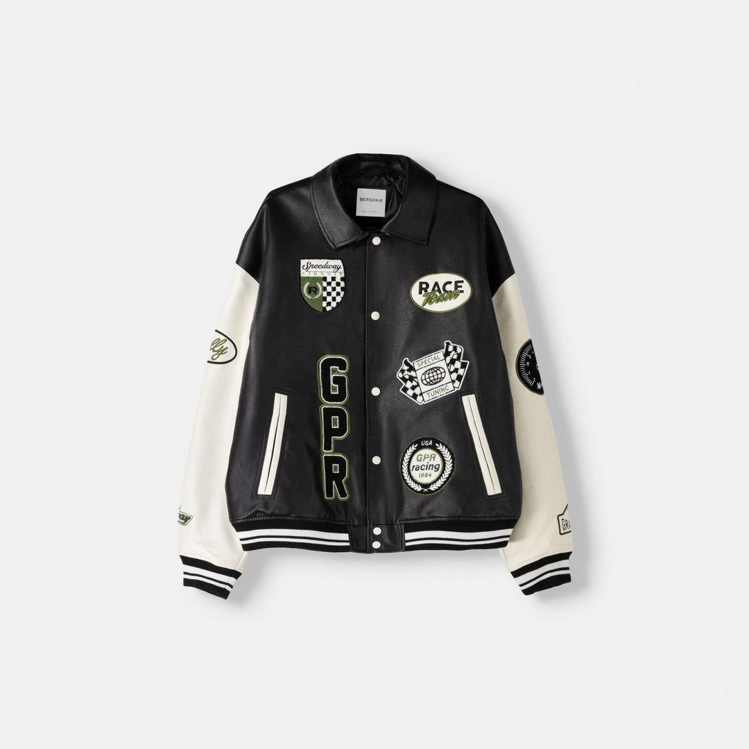 Moudda BERSHKA - Blouson Style Racing Effet Cuir - Tunisie 1