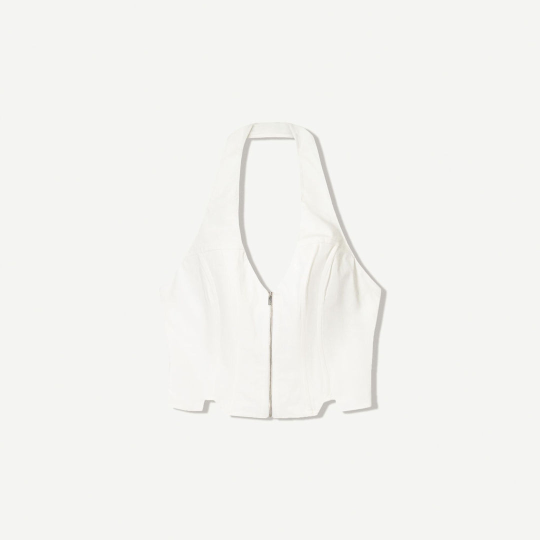 Moudda BERSHKA - Top Bengaline - Col Halter & Fermeture Éclair - Tunisie 1