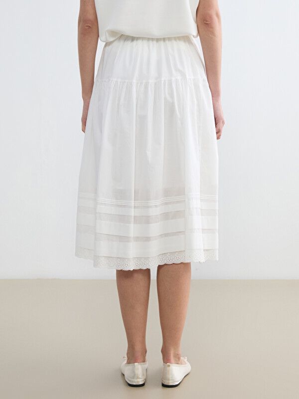 Moudda LC Waikiki - Jupe longue en tissu pour Femme couleur Blanc - Tunisie 4