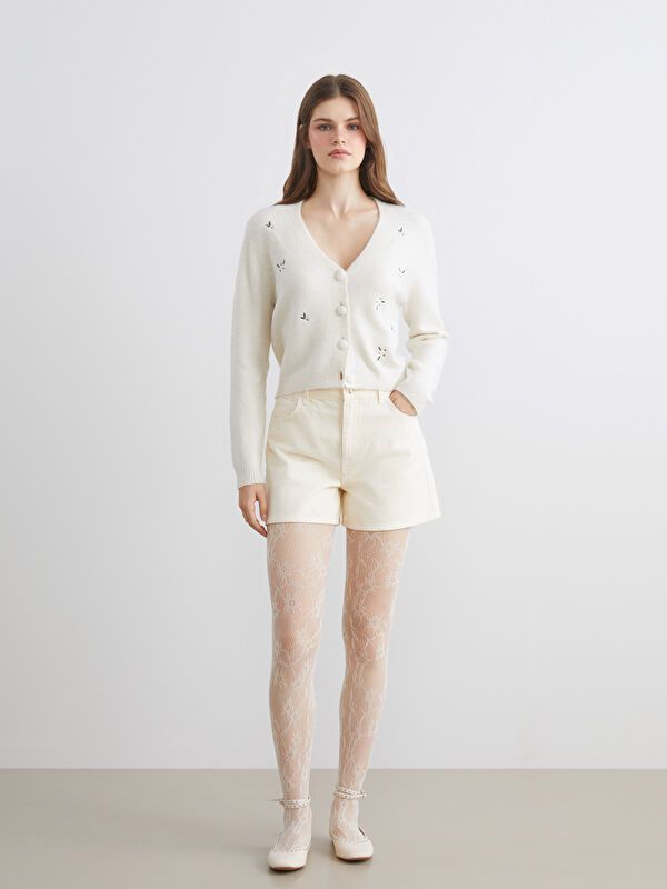 Moudda LC Waikiki - Cardigan en tricot Femme Ecru - Tunisie 2