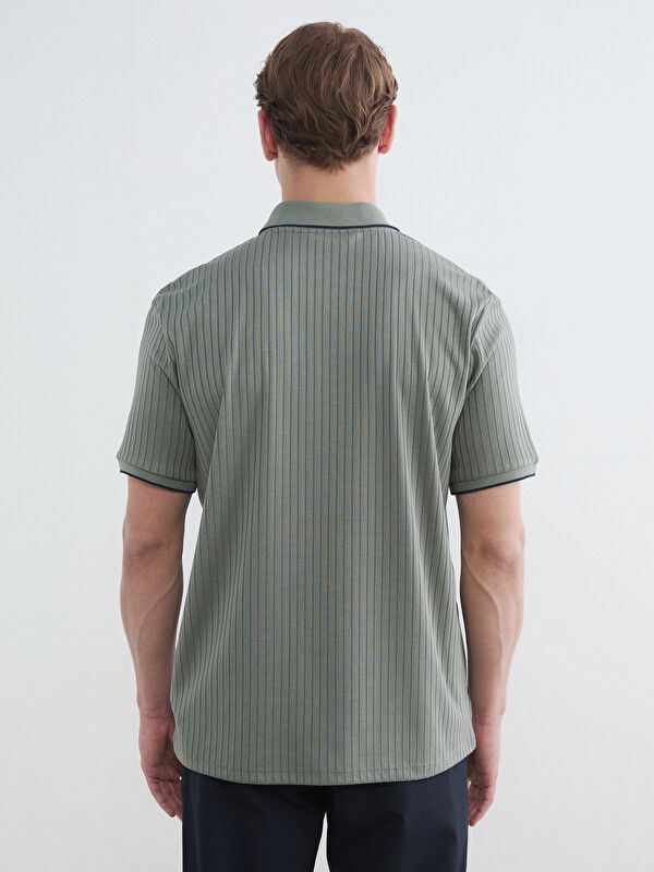 Moudda LC Waikiki - T-shirt manches courtes en jersey pour Homme couleur Vert terne - Tunisie 4
