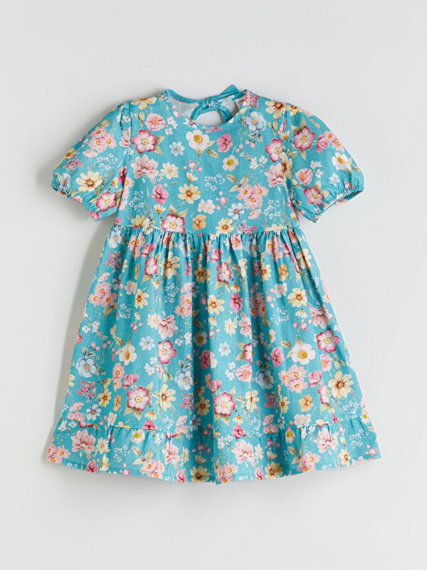 Moudda LC Waikiki - Robe tissée manches courtes Fille Imprimé vert - Tunisie 1