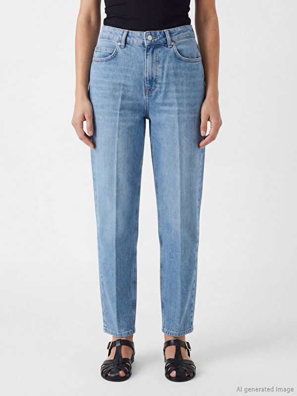 Moudda LC Waikiki - Jean basique en denim pour Femme couleur Bleu indigo clair rodé - Tunisie 2