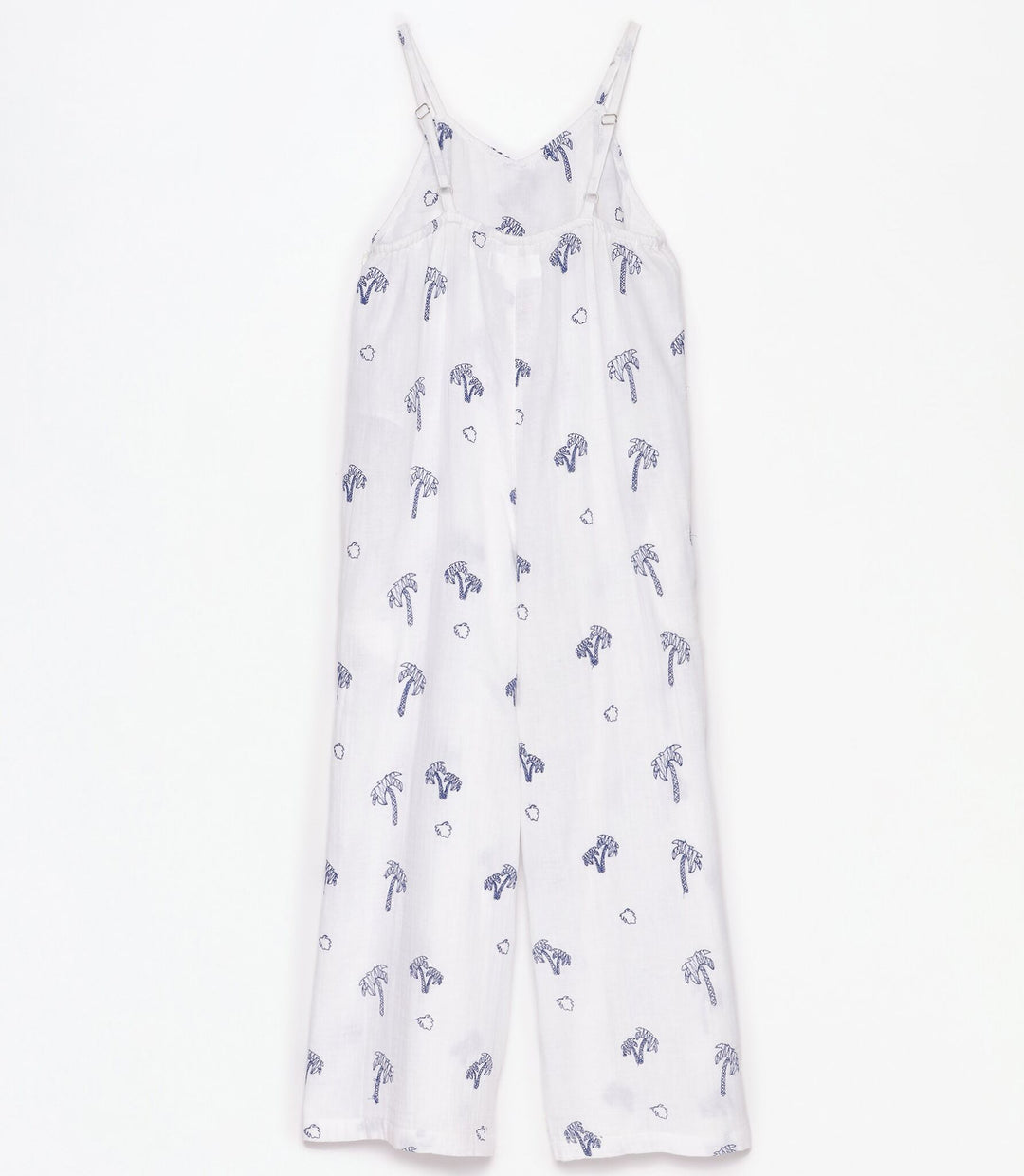 Moudda Lefties - Salopette Longue Denim Léger - Broderie Fille D5 (Blanc) - Tunisie 3