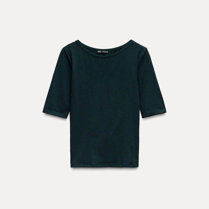 Moudda ZARA - T-shirt encolure bateau coton/élasthanne - Tunisie 1