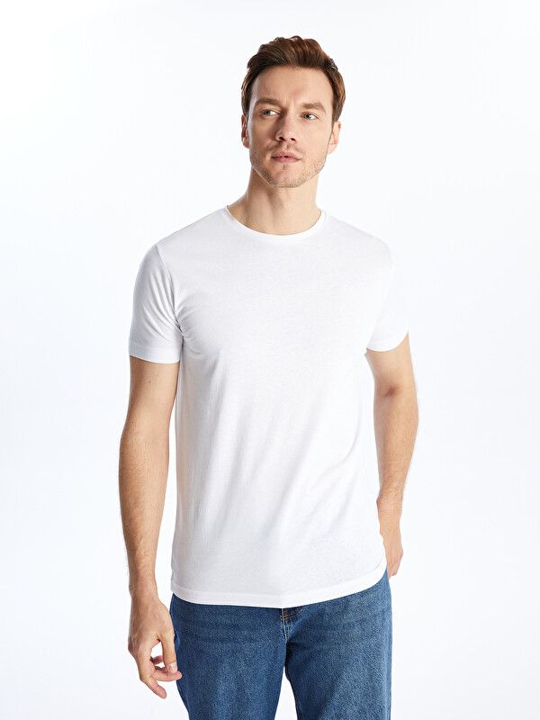 Moudda LC Waikiki - T-shirt basique col rond manches courtes en jersey pour Homme couleur Blanc - Tunisie 2