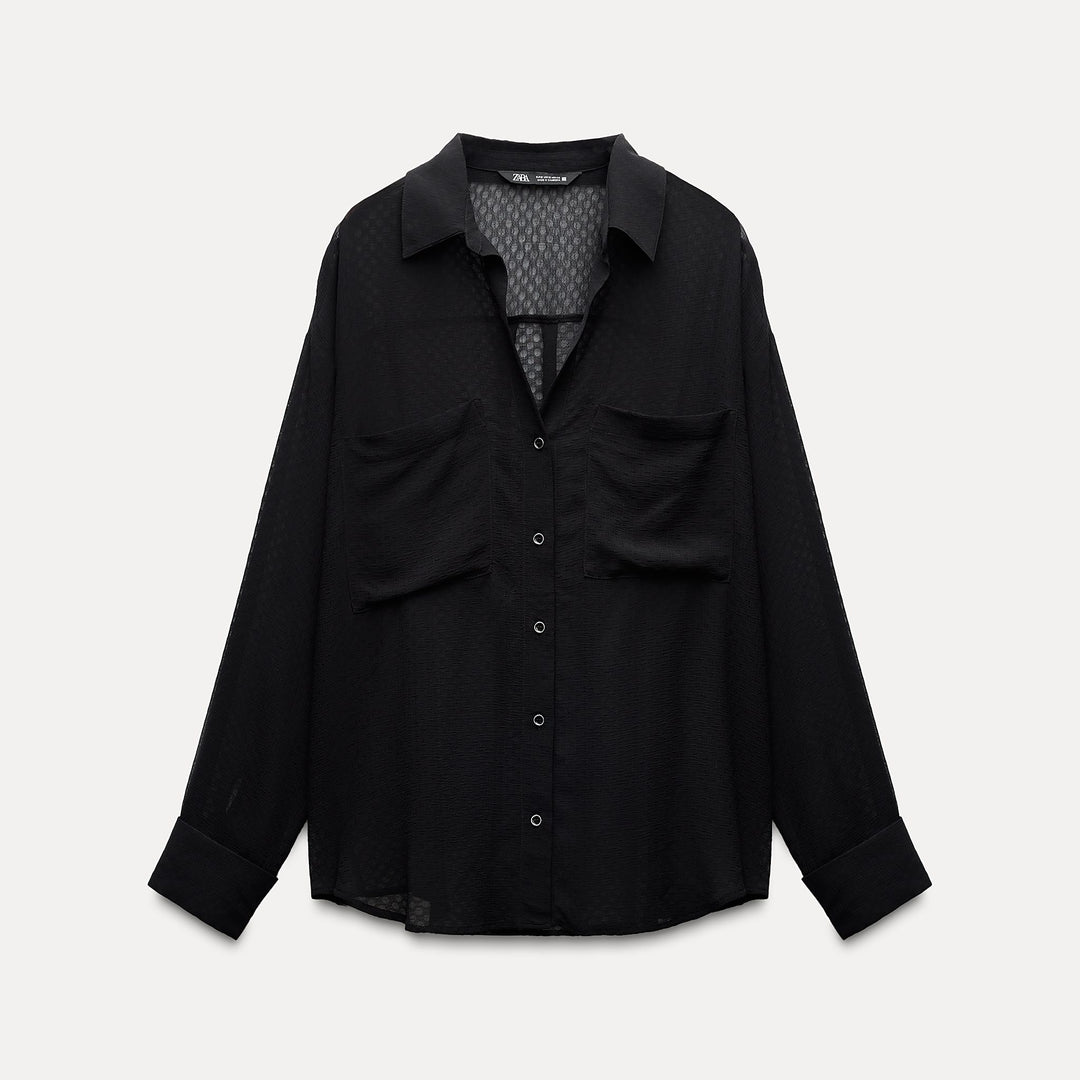 Moudda ZARA - Chemise à pois dévoré manches longues poches devant - Tunisie 2