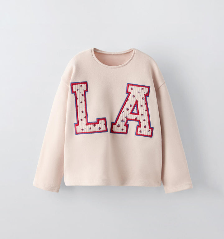 Moudda ZARA - Sweat à capuche enfant varsity, mini-fleurs en velours - Tunisie 1