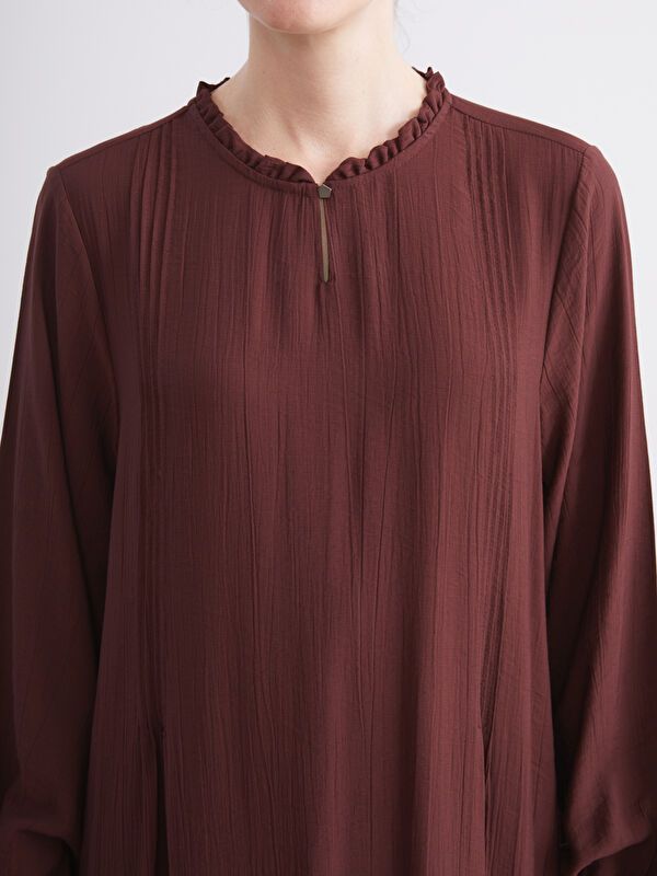 Moudda LC Waikiki - Robe tissée manches longues Femme Brun rougeâtre - Tunisie 3