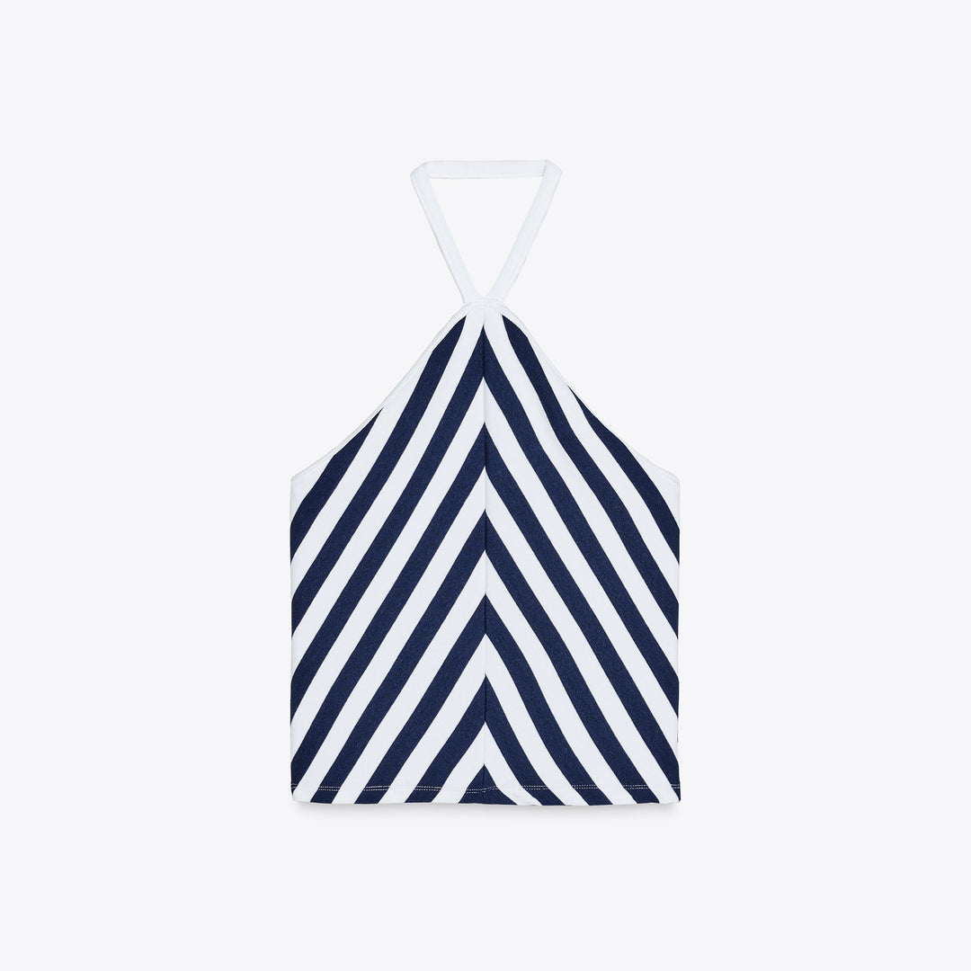 Moudda ZARA - Top Crop Halter - Rayures - Tunisie 1