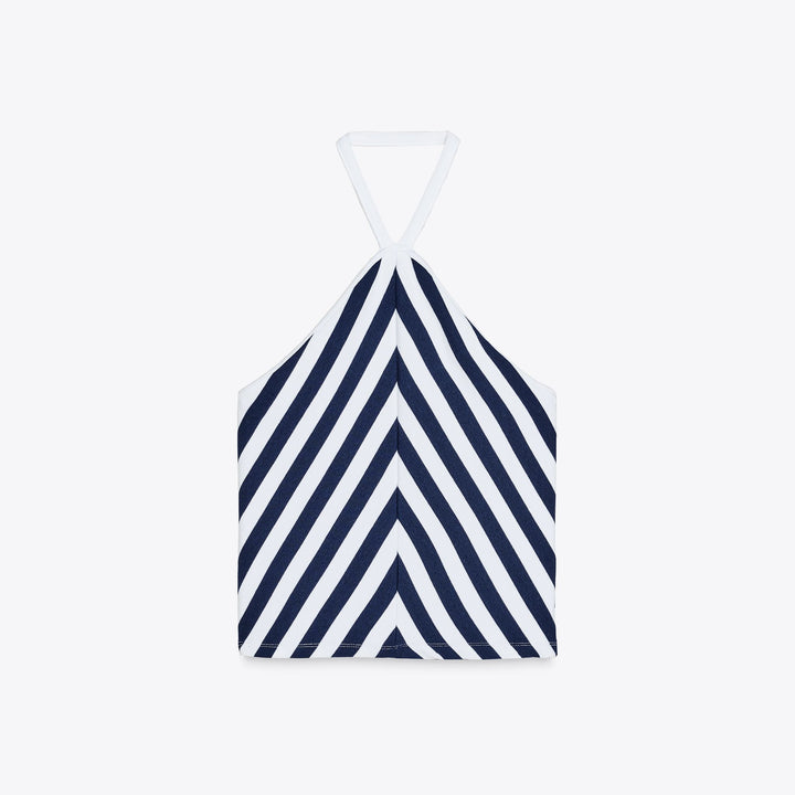 Moudda ZARA - Top Crop Halter - Rayures - Tunisie 1