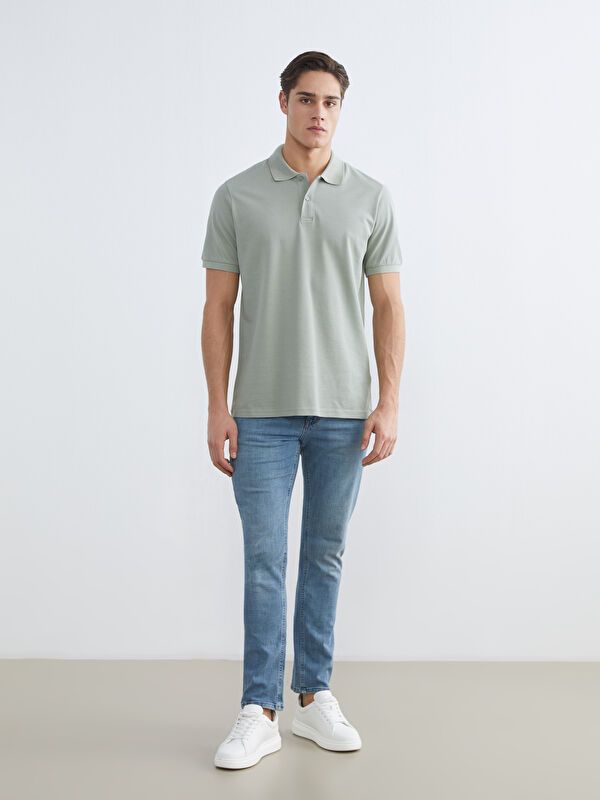 Moudda LC Waikiki - T-shirt col polo basique manches courtes en jersey pour Homme - Tunisie 2