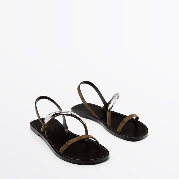 Moudda Massimo Dutti - Sandales plates détail empeigne - Tunisie 3