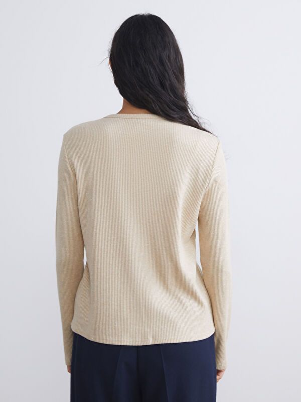 Moudda LC Waikiki - Cardigan en jersey Femme Beige - Tunisie 4