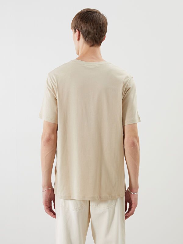 Moudda LC Waikiki - T-shirt imprimé en jersey manches courtes Homme Beige - Tunisie 4