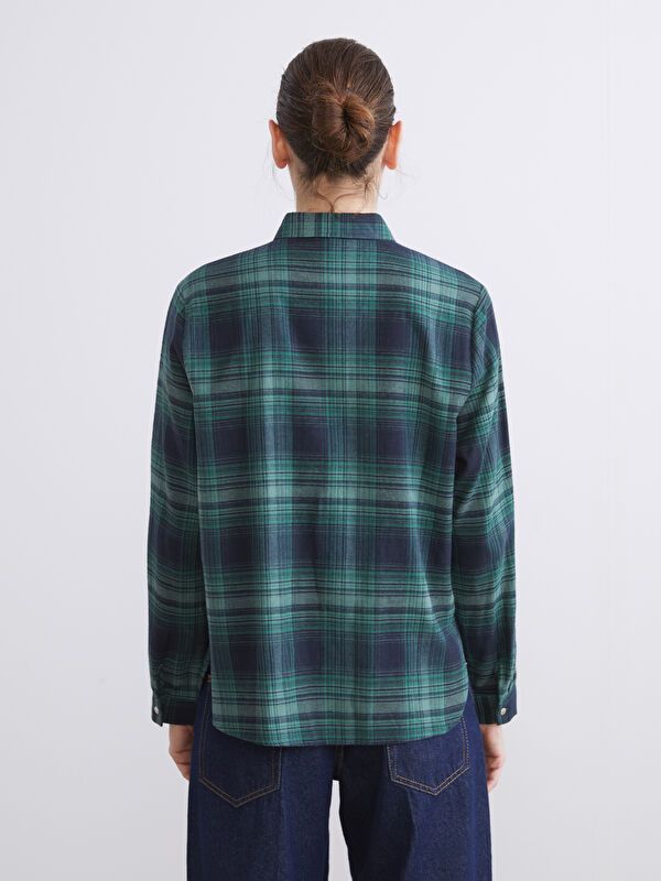 Moudda LC Waikiki - Chemise tissée manches longues Femme À carreaux verts - Tunisie 4