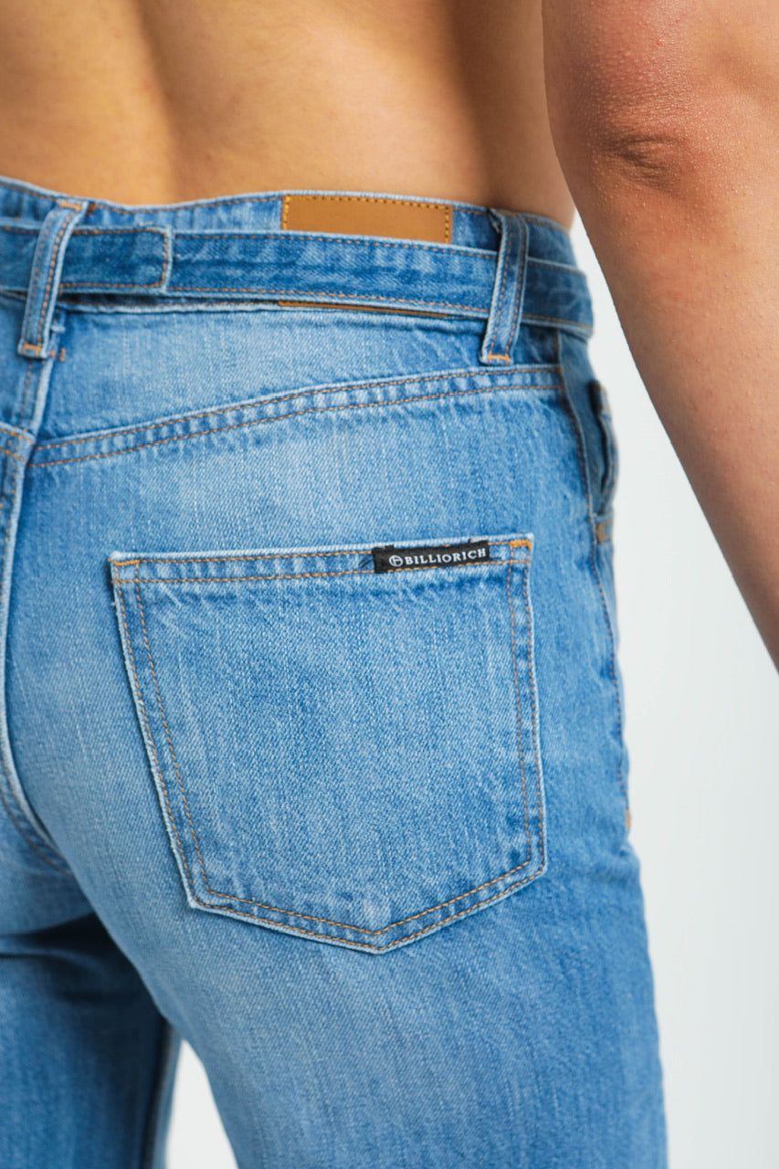 Moudda Billiorich - Pantalon large en denim avec ceinture à la taille - 5