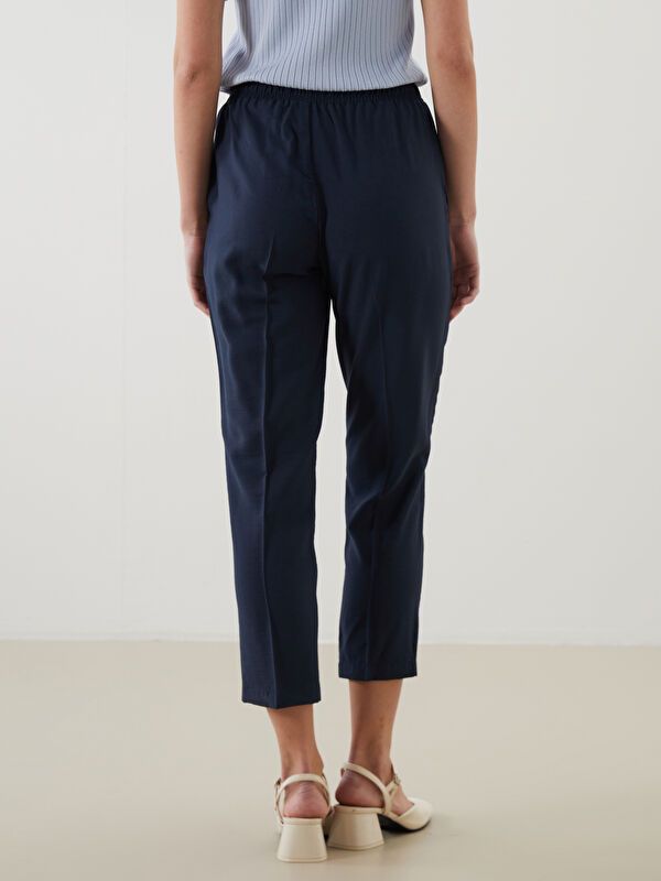 Moudda LC Waikiki - Pantalon tissé fin Femme Bleu marine foncé - Tunisie 4