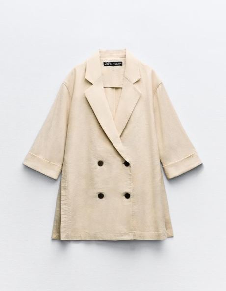Blazer lin croisé déstructuré (Ensemble)